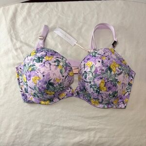 Victoria's Secret Push up Freedom Cloud Purple Florals Butterfly Bra 36DD NEW